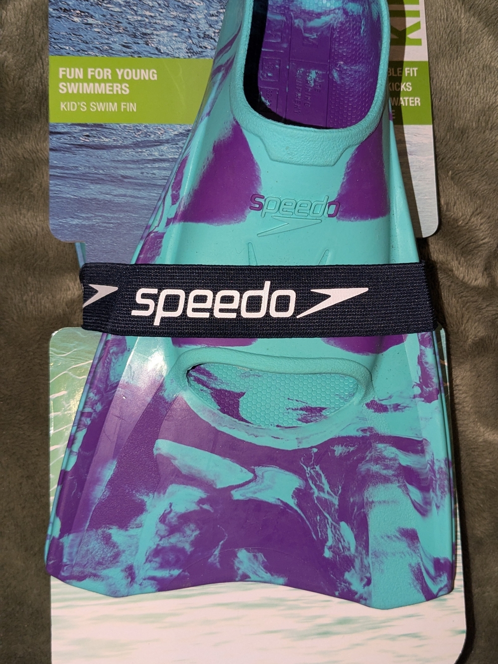 Speedo Kids Swim Fins in Teal & Purple